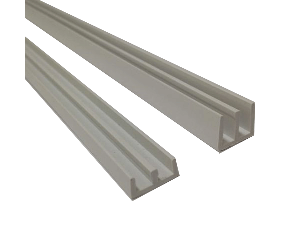 Schuifprofiel 6mm wit ondiep/diep set