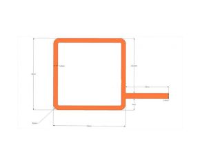 Aluminium Blank 25x25x1,5mm 1 flens (per meter)