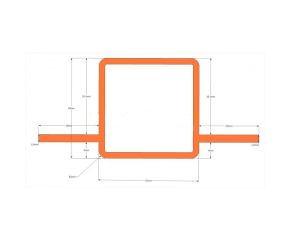 Aluminium Blank 25x25x1,5mm 2 flenzen recht (per meter)