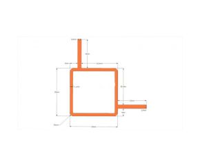 Aluminium Blank 25x25x1,5mm 2 flenzen haaks buiten (per meter)
